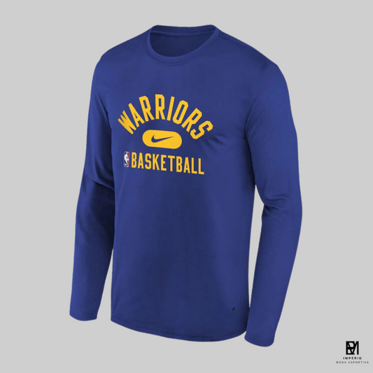 NBA - Warriors - manga longa - azul