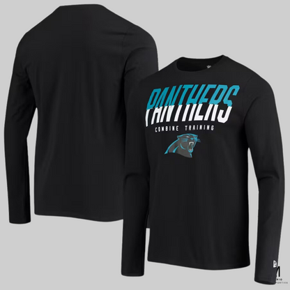 NFL - Carolina Panthers - manga longa - preta - modelo esportivo