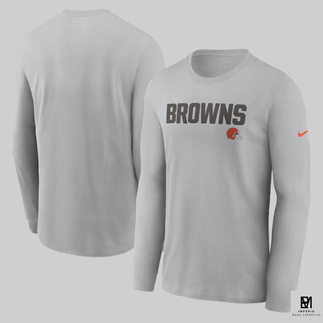 NFL - Cleveland Browns - manga longa - cinza