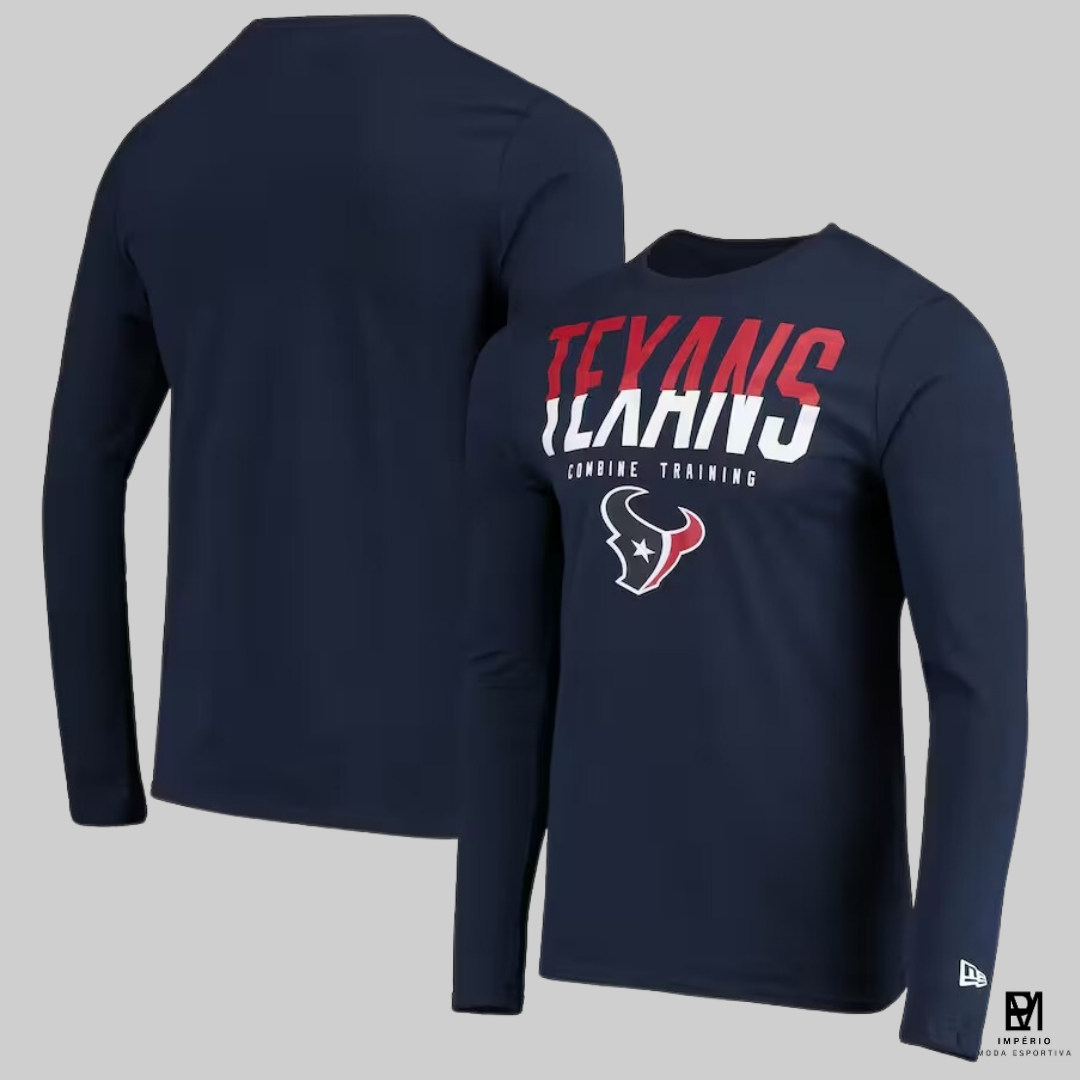 NFL - Houston Texas - manga longa - azul modelo esportivo