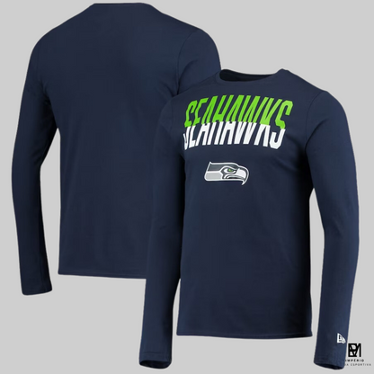 NFL - Seattle Seahawks - manga longa - azul modelo esportivo