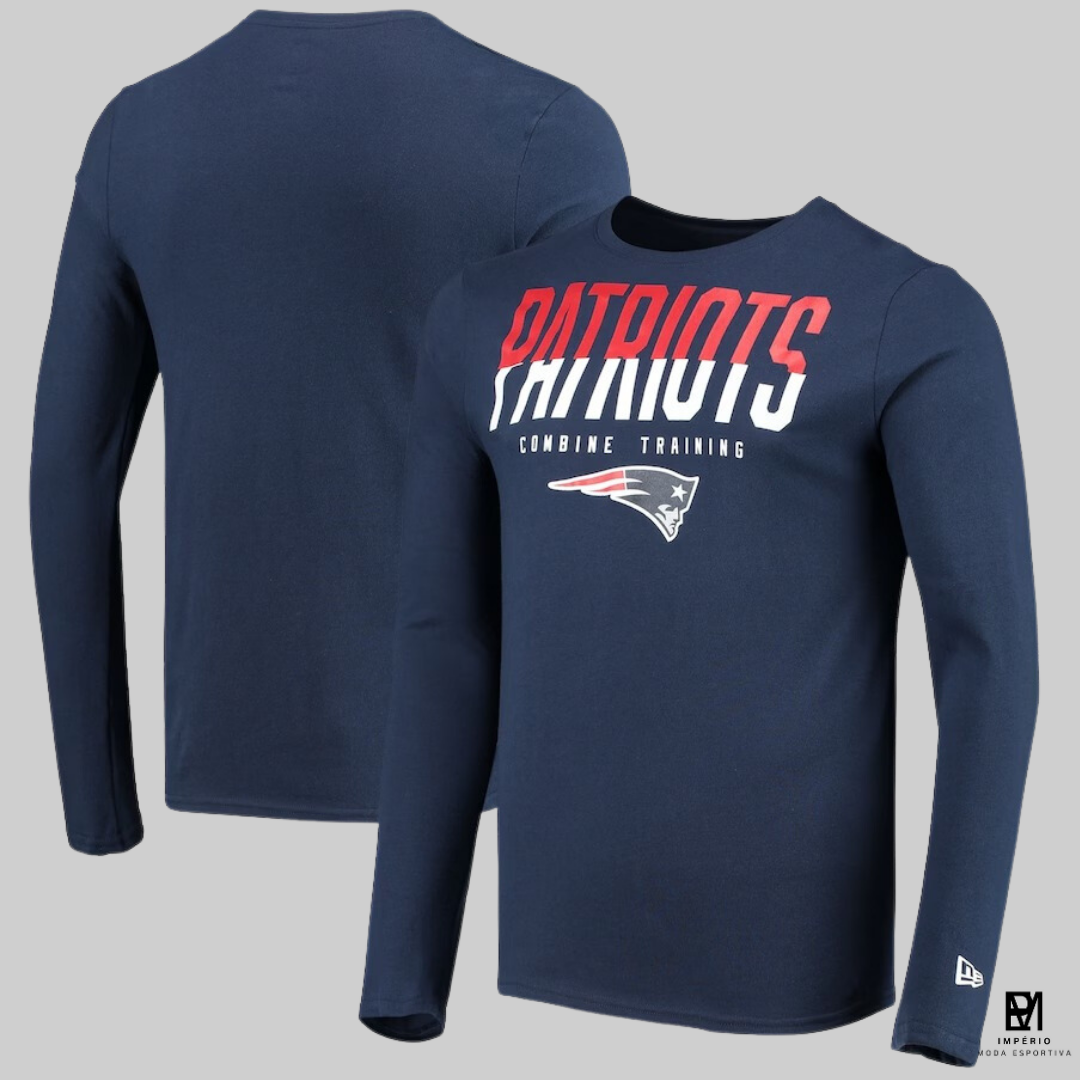 NFL - Patriots - manga longa - azul modelo esportivo