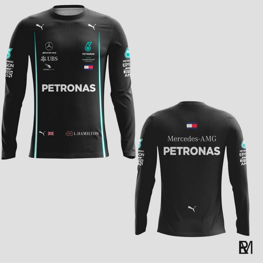 Fórmula1 - Mercedes - manga longa (preta)