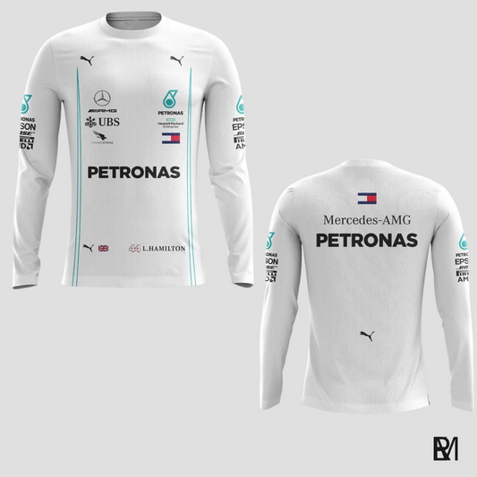 Fórmula1 - Mercedes - manga longa (branca)