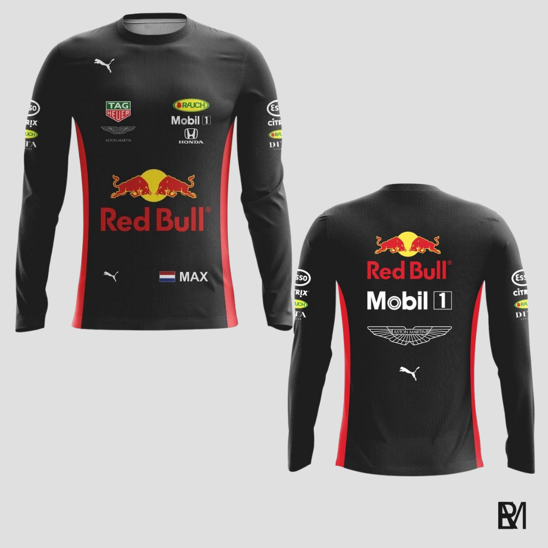 Fórmula1 - Red Bull Racing - manga longa (preta)